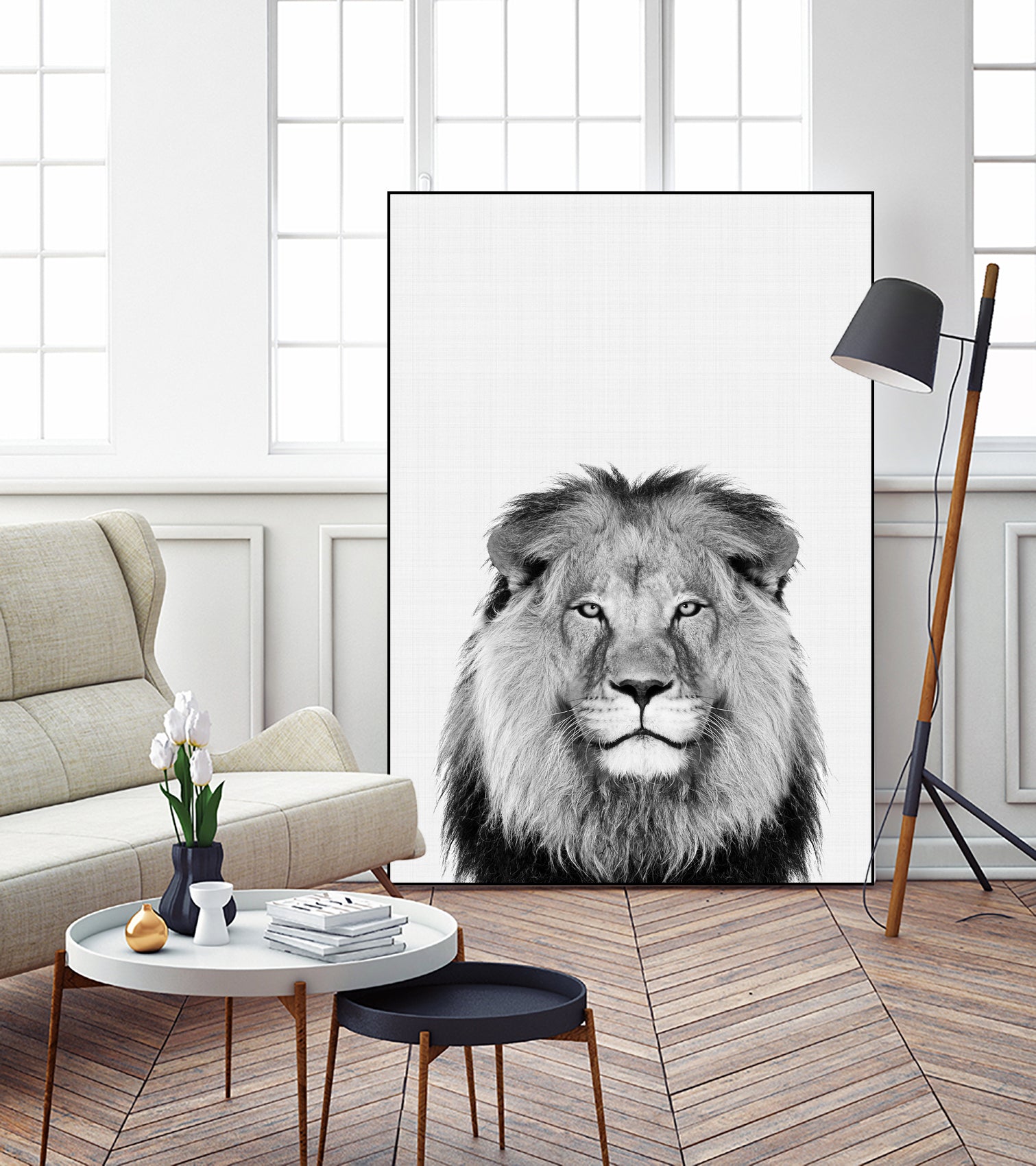 Lion Portrait by Justinas Jokubauskas on GIANT ART - black photo manipulation