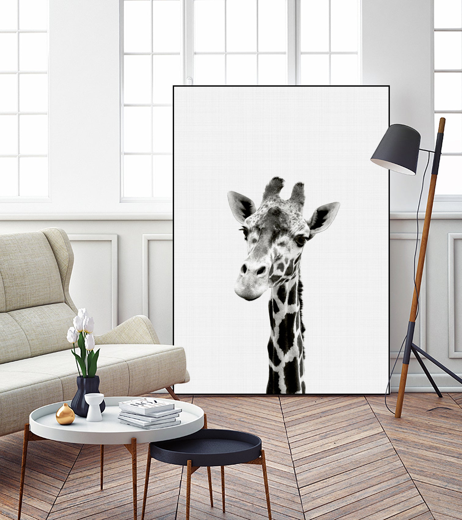 Giraffe Portrait by Justinas Jokubauskas on GIANT ART - black photo manipulation