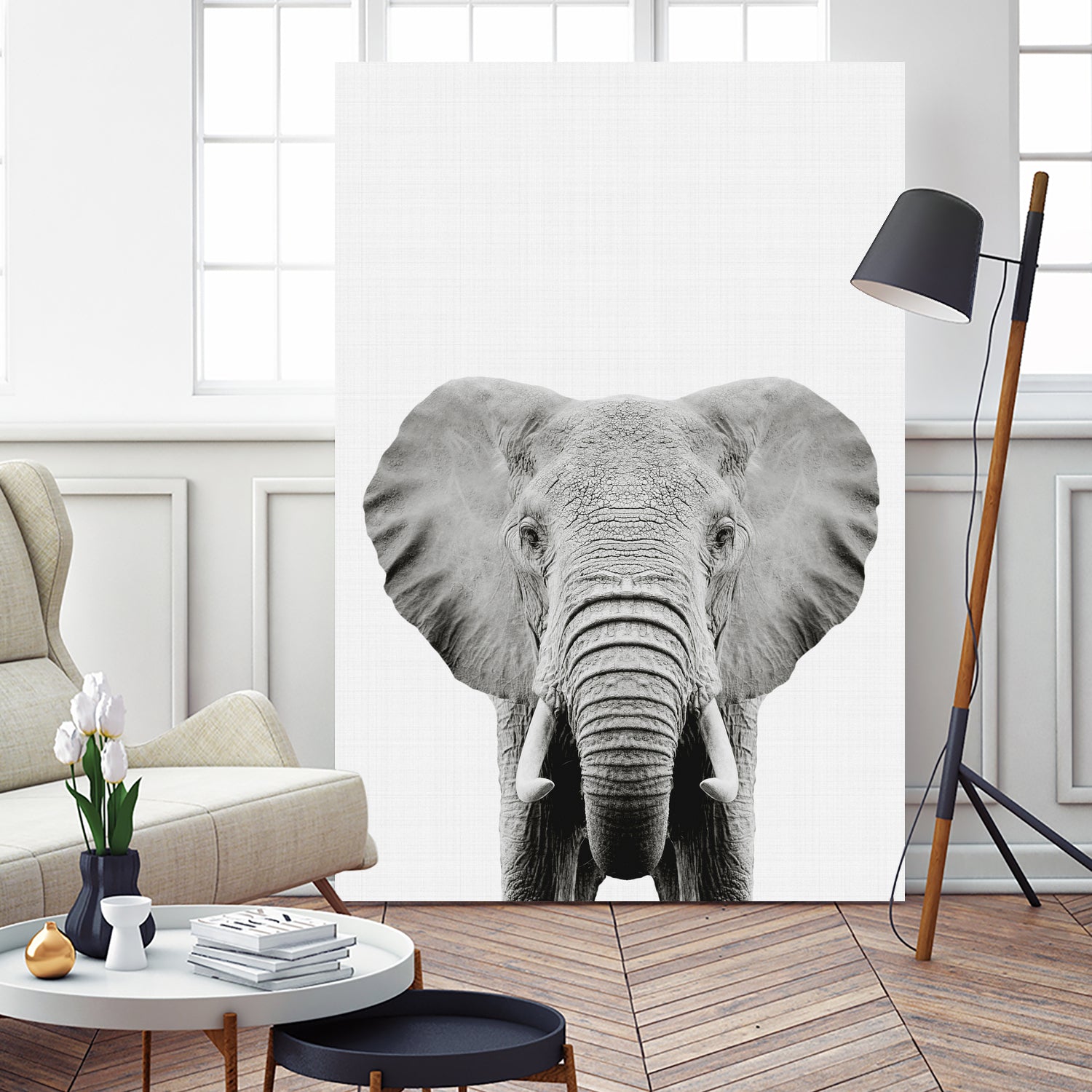 Elephant Portrait by Justinas Jokubauskas on GIANT ART - black photo manipulation