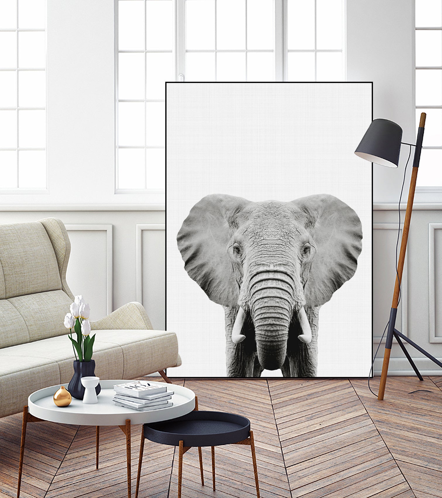 Elephant Portrait by Justinas Jokubauskas on GIANT ART - black photo manipulation