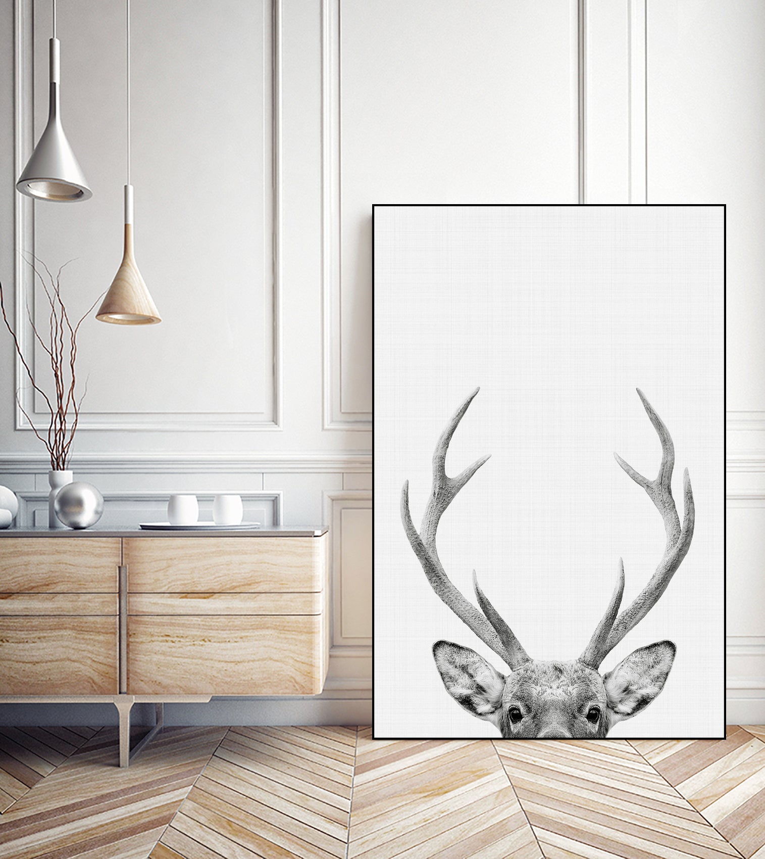 Deer Portrait by Justinas Jokubauskas on GIANT ART - black photo manipulation