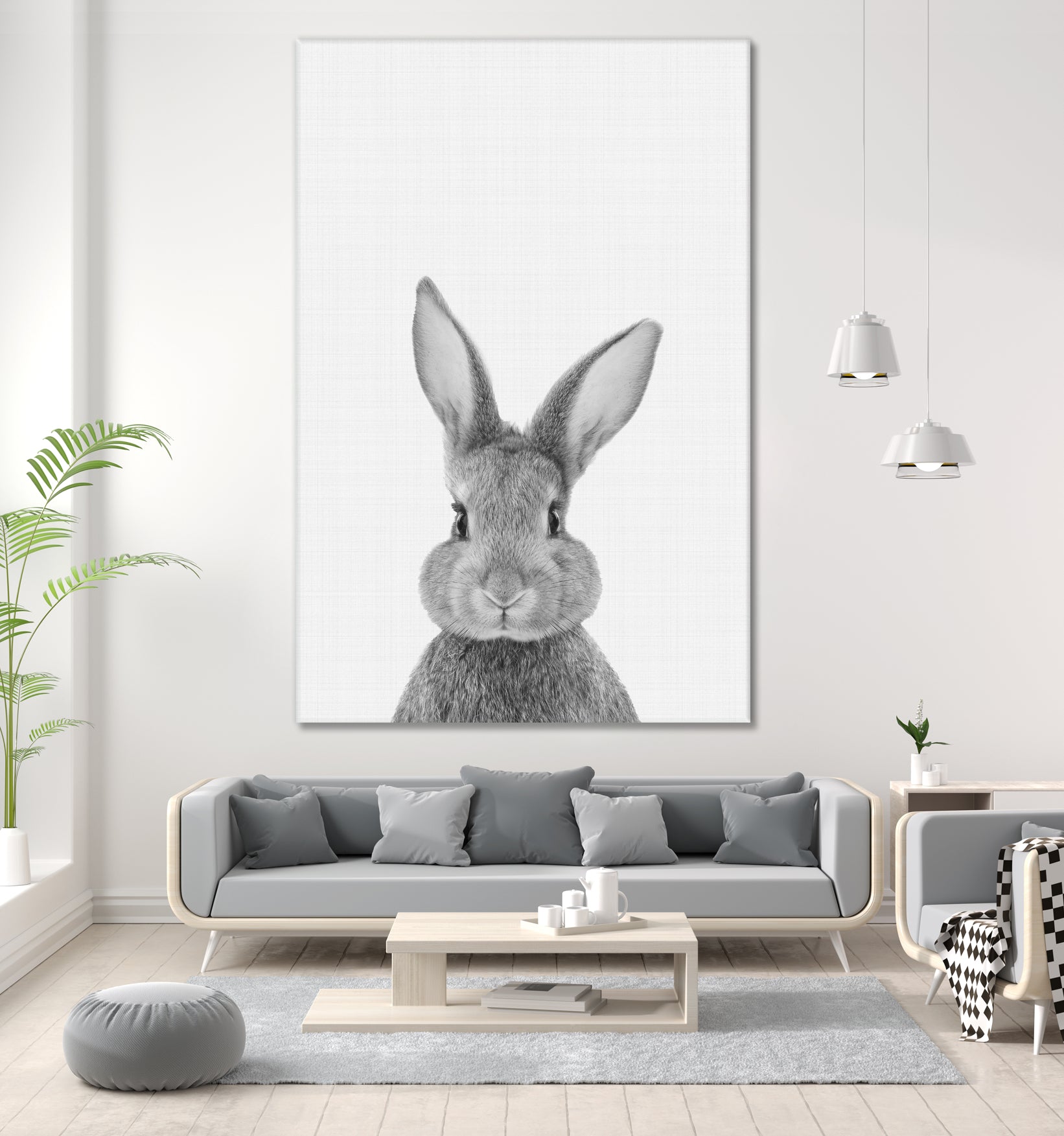 Rabbit Portrait by Justinas Jokubauskas on GIANT ART - black photo manipulation