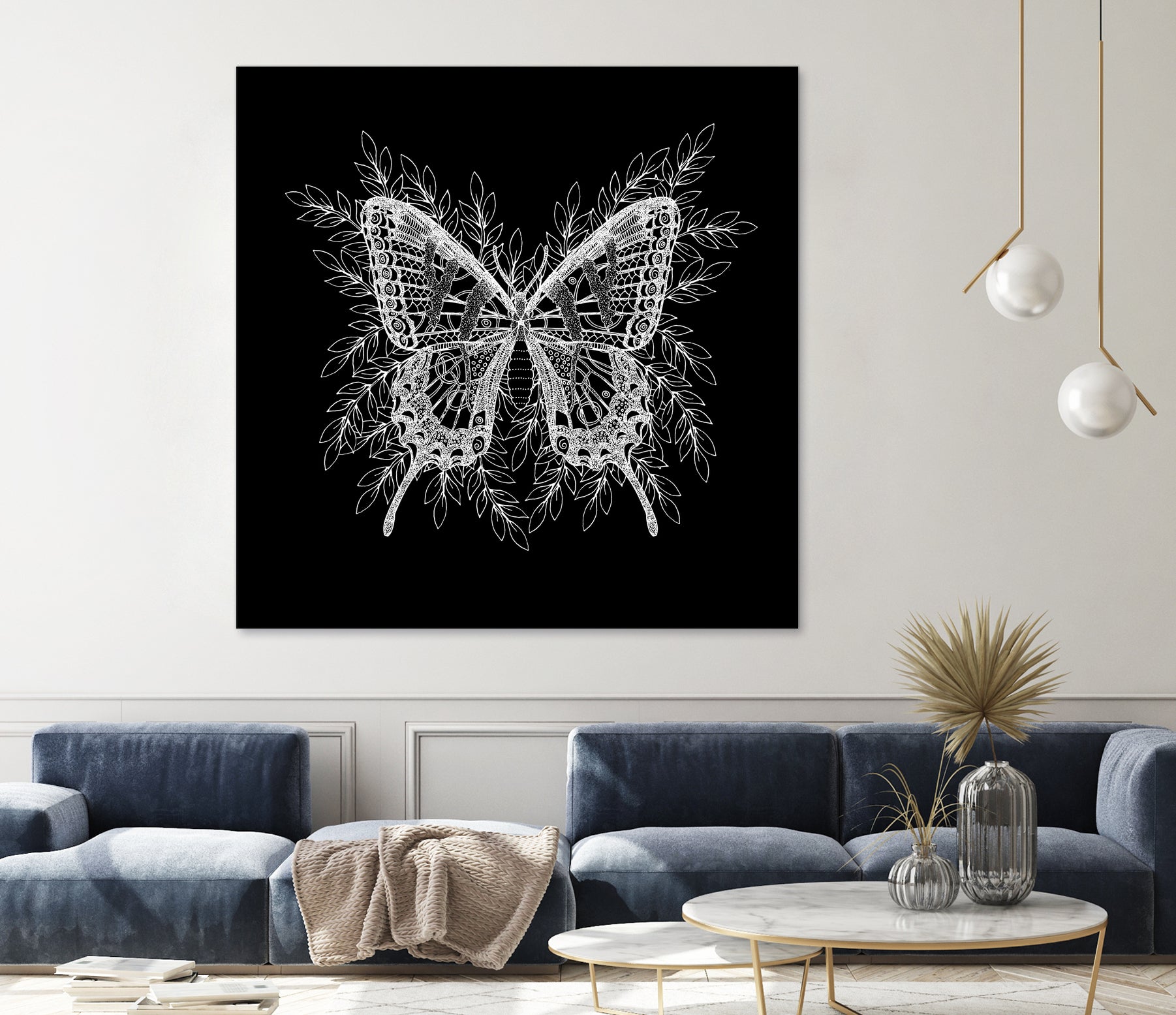 Black and White Butterfly Design by Brigitte Carre on GIANT ART - black digital painting