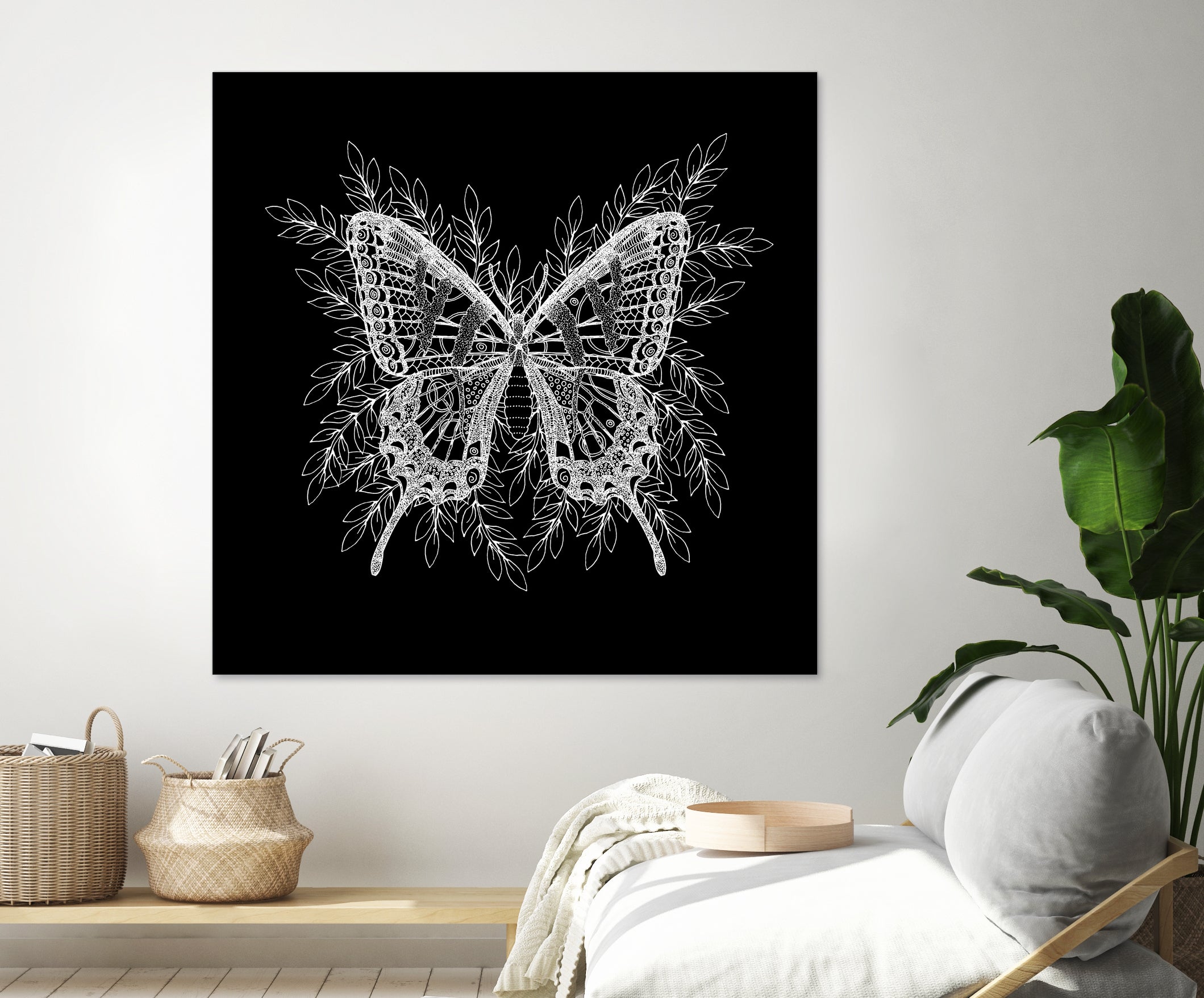 Black and White Butterfly Design by Brigitte Carre on GIANT ART - black digital painting