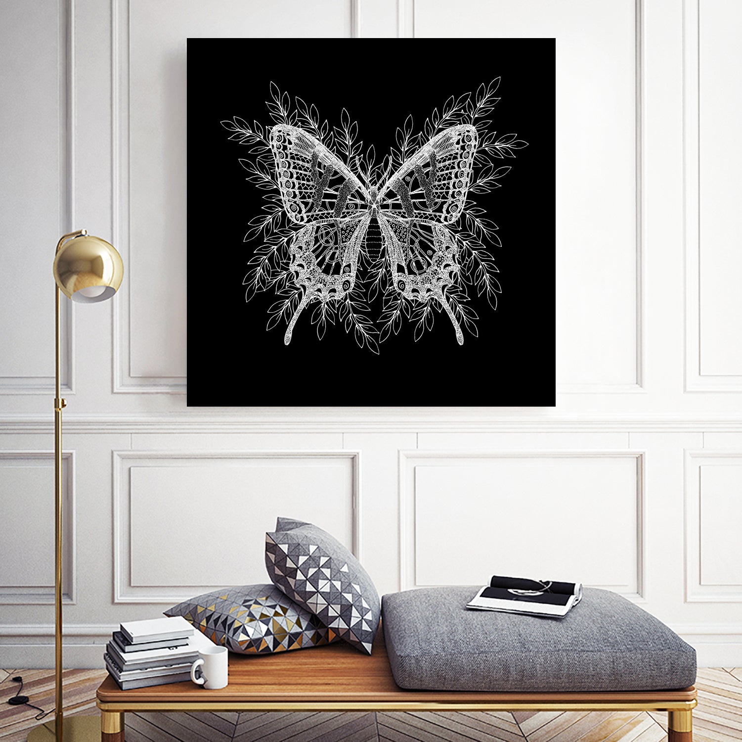 Black and White Butterfly Design by Brigitte Carre on GIANT ART - black digital painting