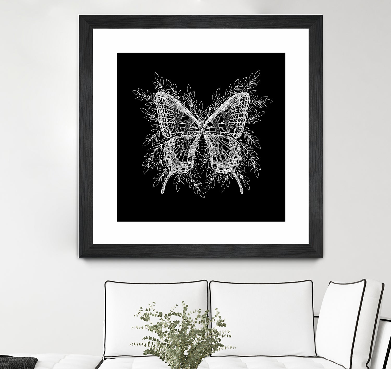 Black and White Butterfly Design by Brigitte Carre on GIANT ART - black digital painting