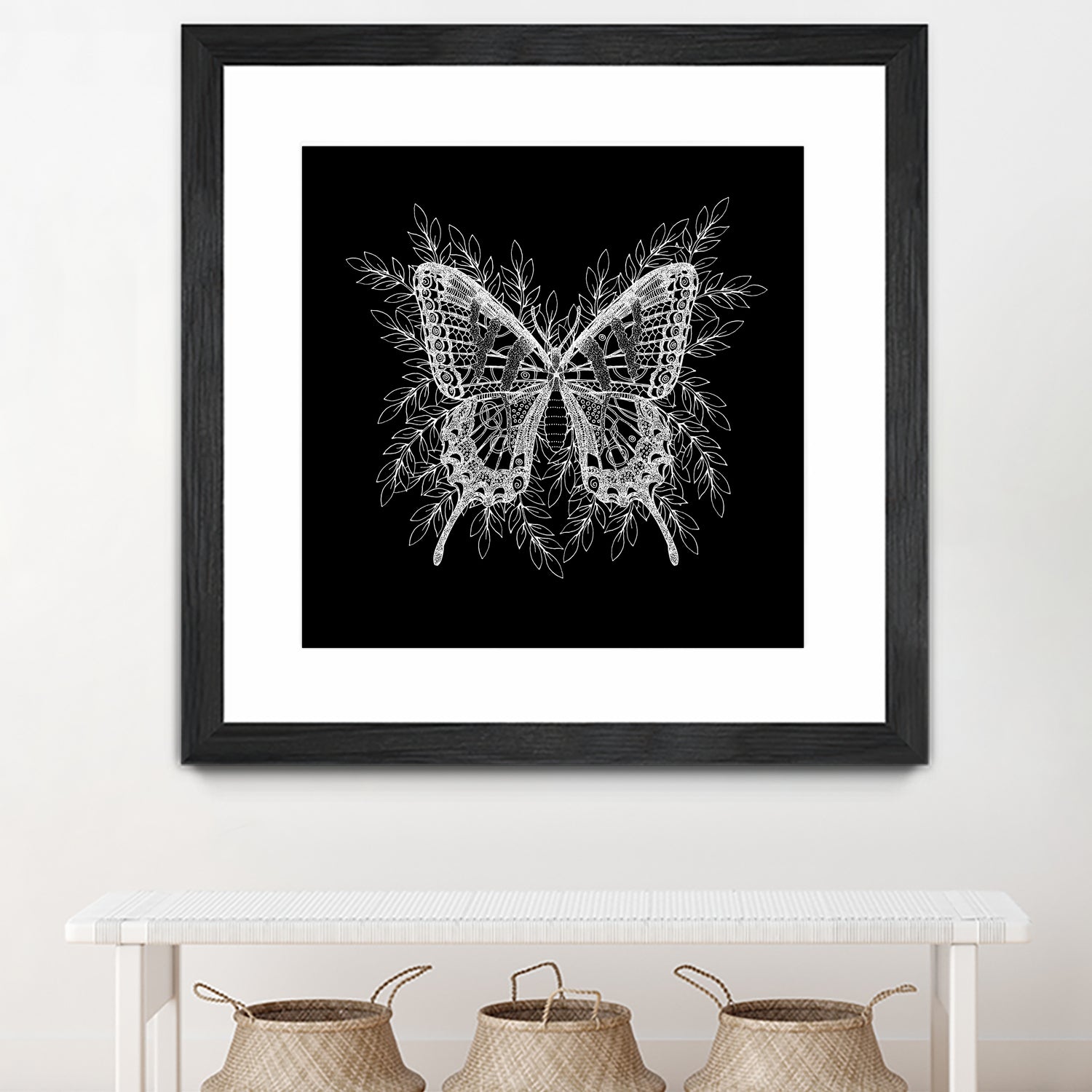 Black and White Butterfly Design by Brigitte Carre on GIANT ART - black digital painting