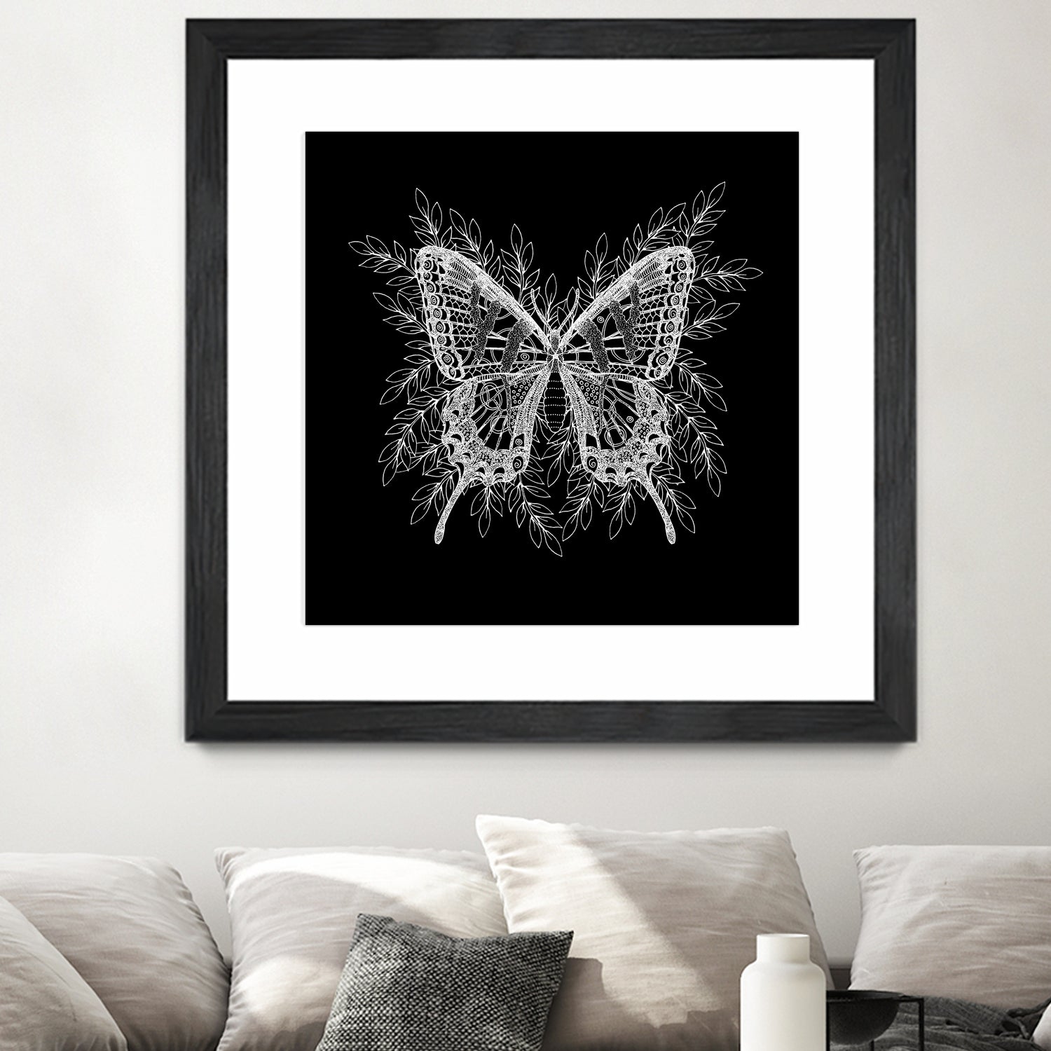 Black and White Butterfly Design by Brigitte Carre on GIANT ART - black digital painting