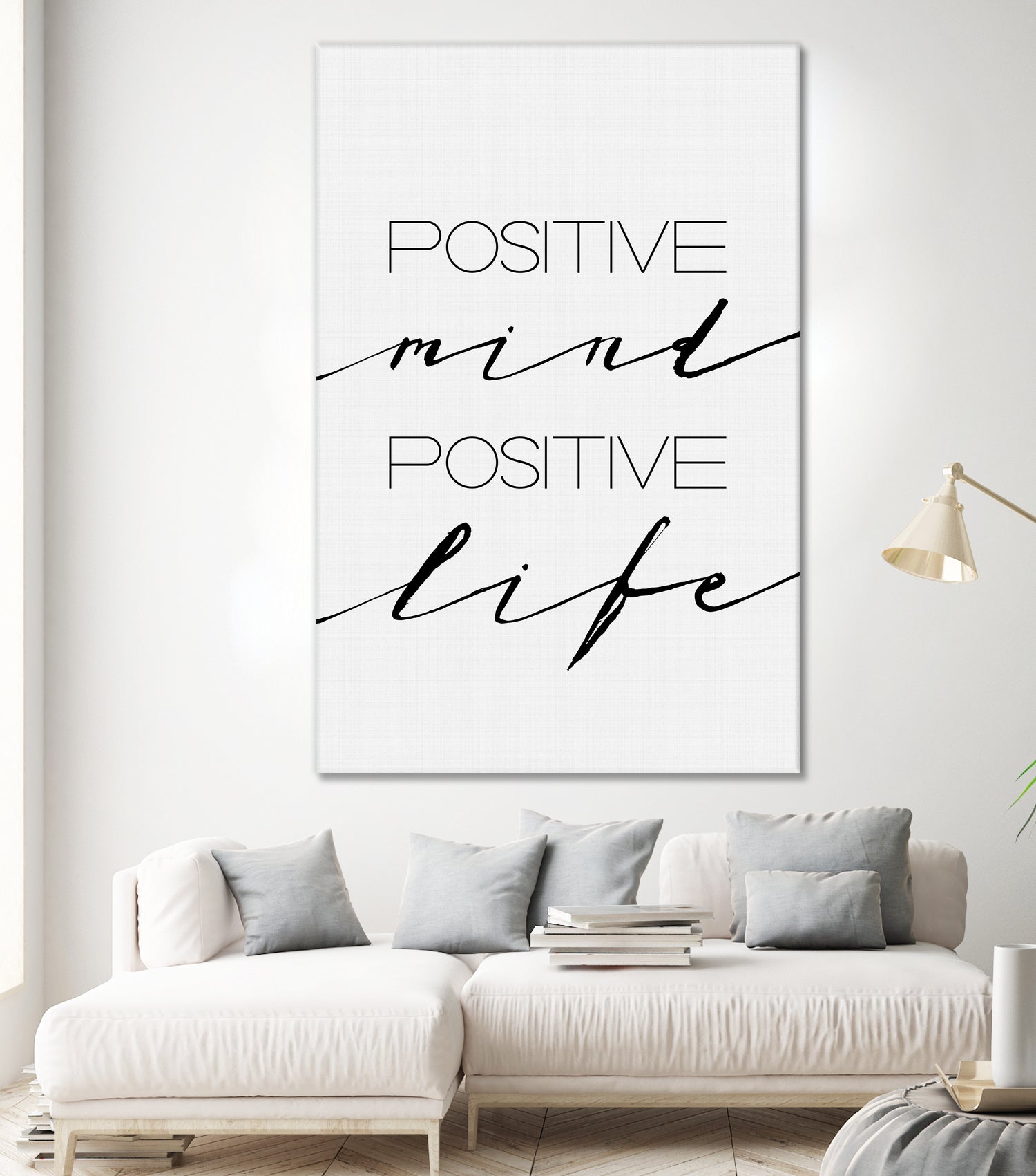 Positive Mind Positive Life by Justinas Jokubauskas on GIANT ART - black typography