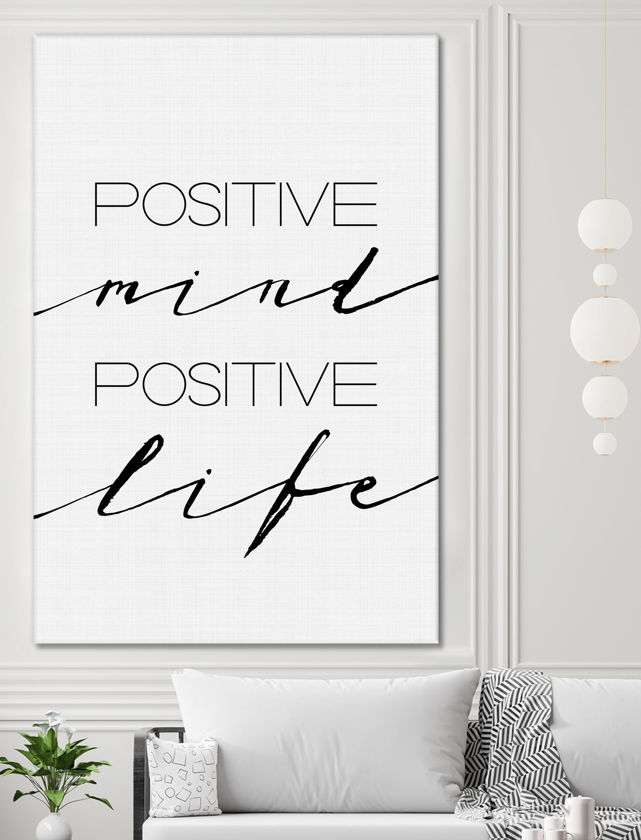 Positive Mind Positive Life by Justinas Jokubauskas on GIANT ART - black typography