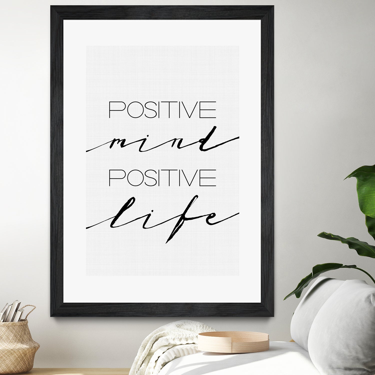 Positive Mind Positive Life by Justinas Jokubauskas on GIANT ART - black typography