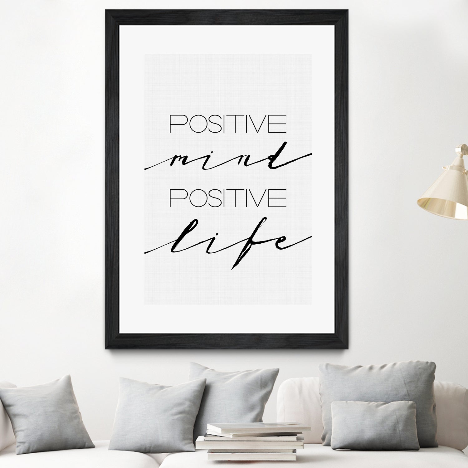 Positive Mind Positive Life by Justinas Jokubauskas on GIANT ART - black typography