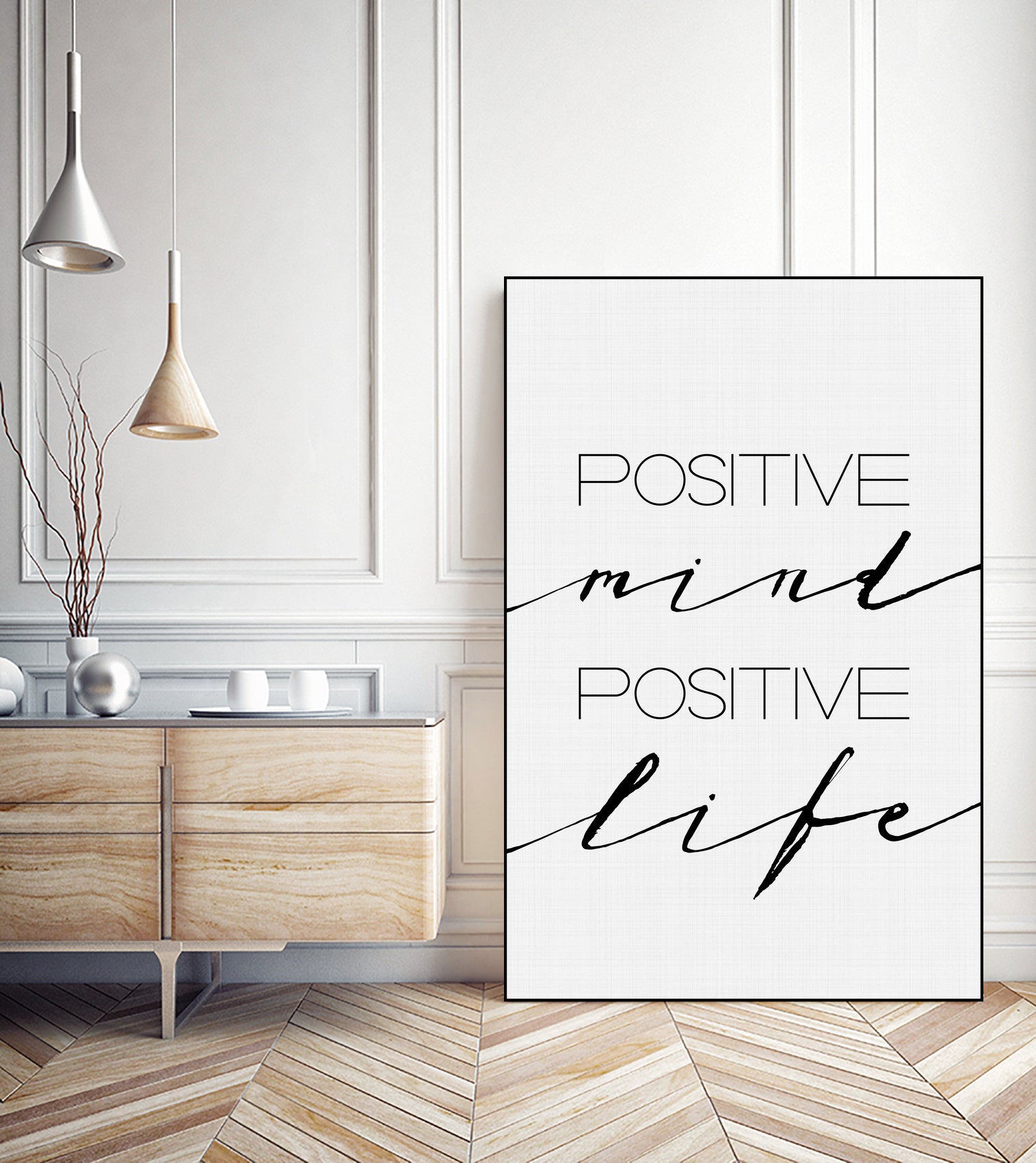 Positive Mind Positive Life by Justinas Jokubauskas on GIANT ART - black typography