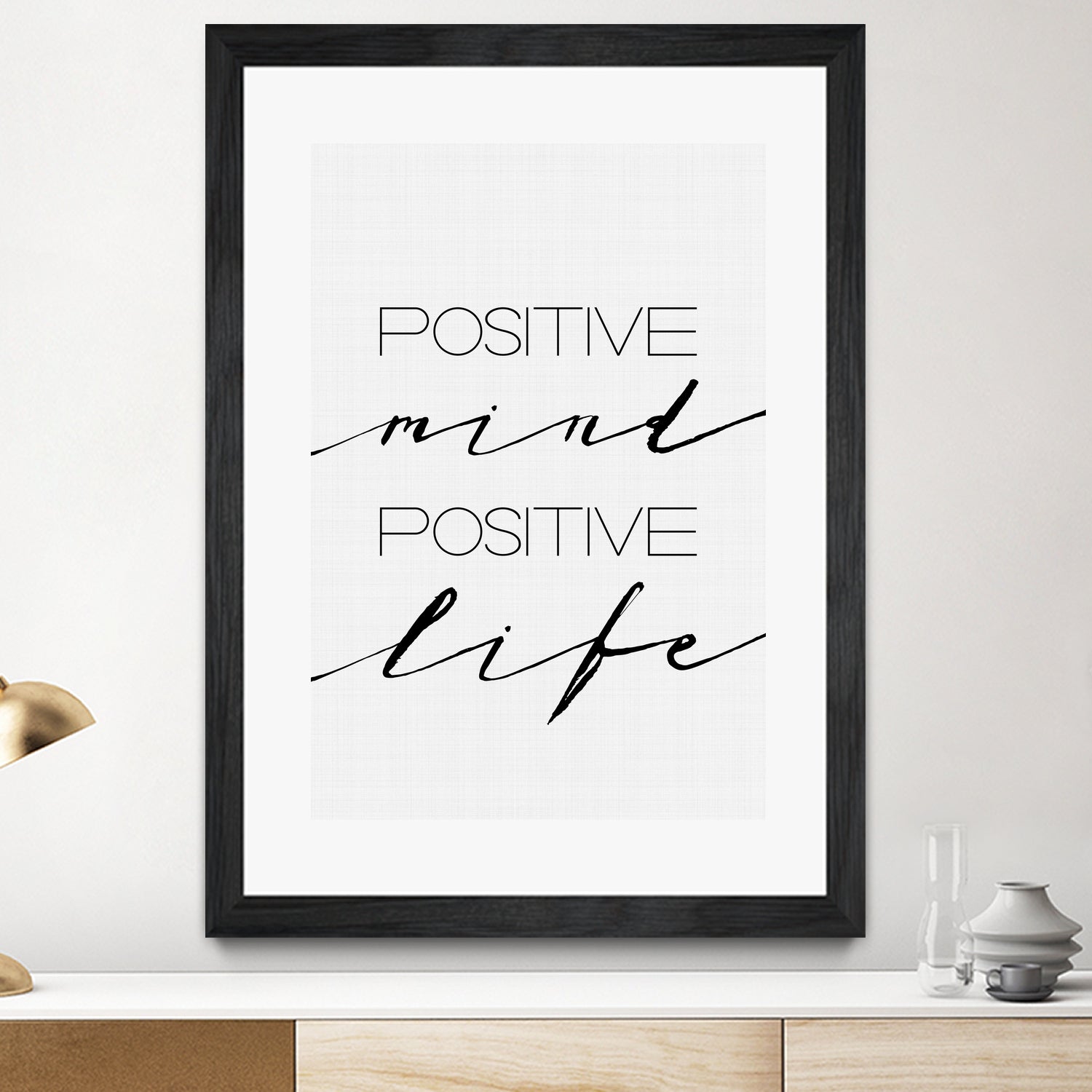 Positive Mind Positive Life by Justinas Jokubauskas on GIANT ART - black typography