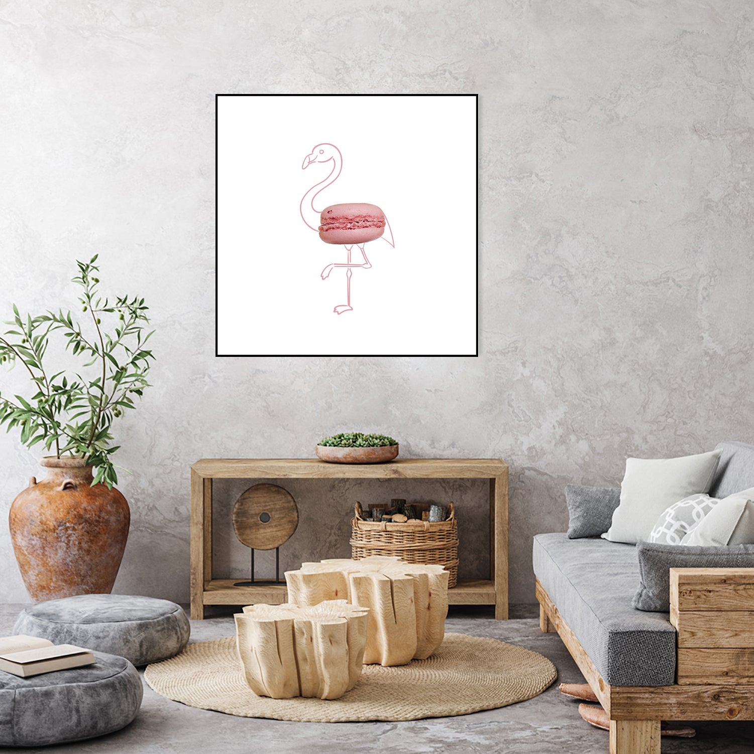 Macaron flamingo by Olivia Lorot on GIANT ART - pink photo illustration