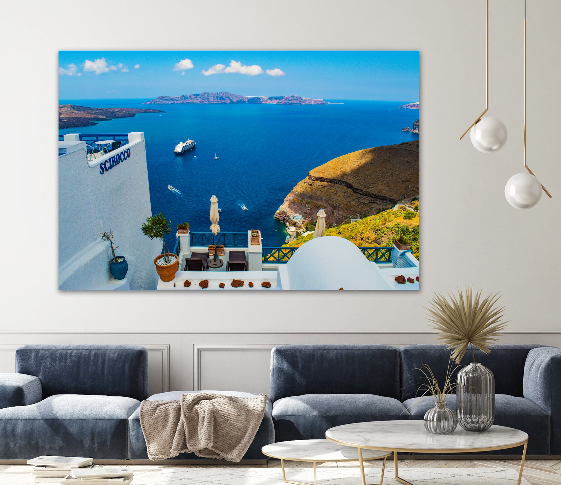 Santorini by Haris Kavalla on GIANT ART - blue photo manipulation