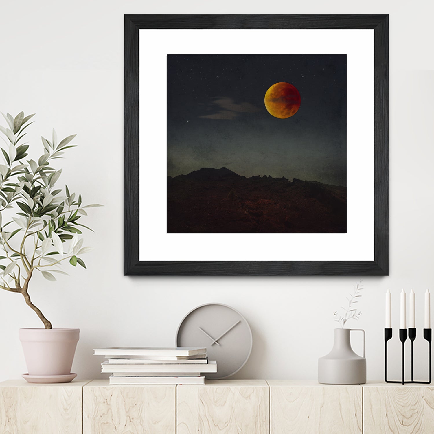 blood moon rising by Dirk Wüstenhagen on GIANT ART - orange photo manipulation