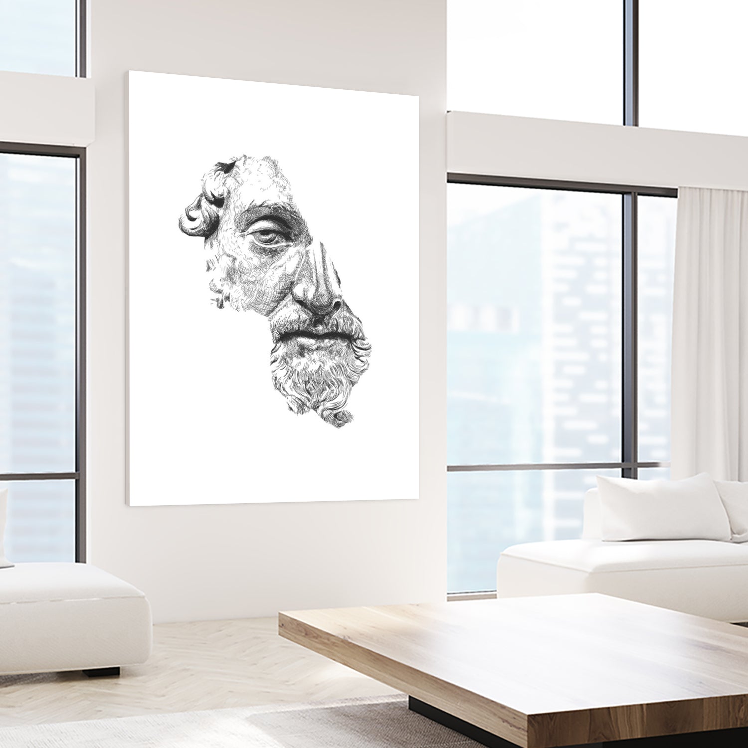 MARCUS AURELIUS ANTONINUS AUGUSTUS / black / white by Daniel Coulmann on GIANT ART - white digital drawing