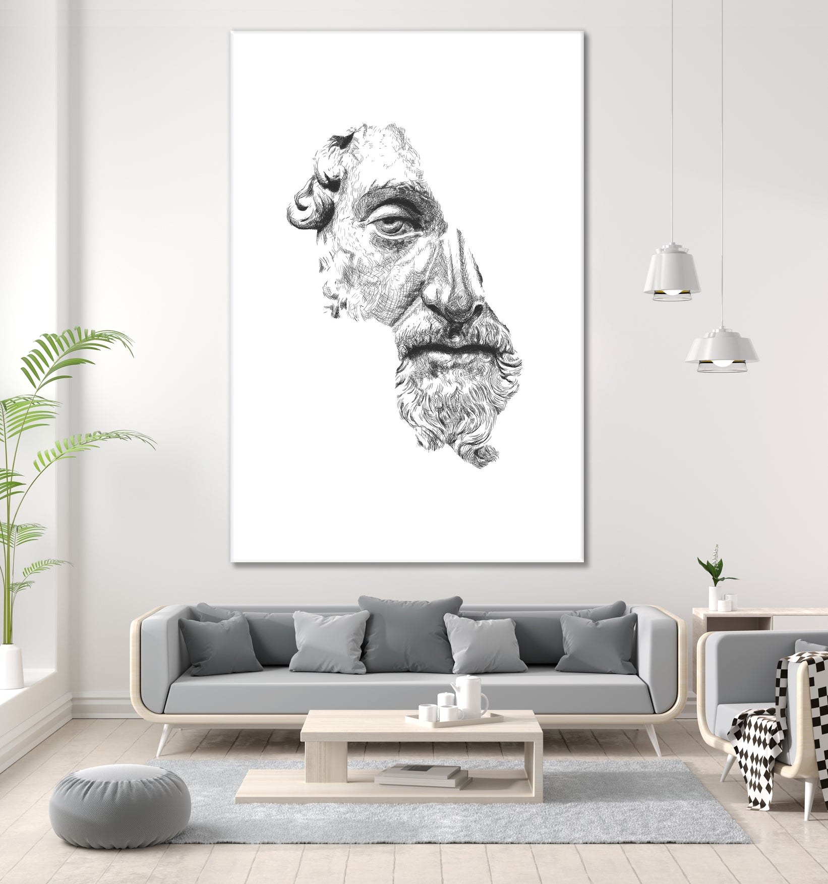 MARCUS AURELIUS ANTONINUS AUGUSTUS / black / white by Daniel Coulmann on GIANT ART - white digital drawing