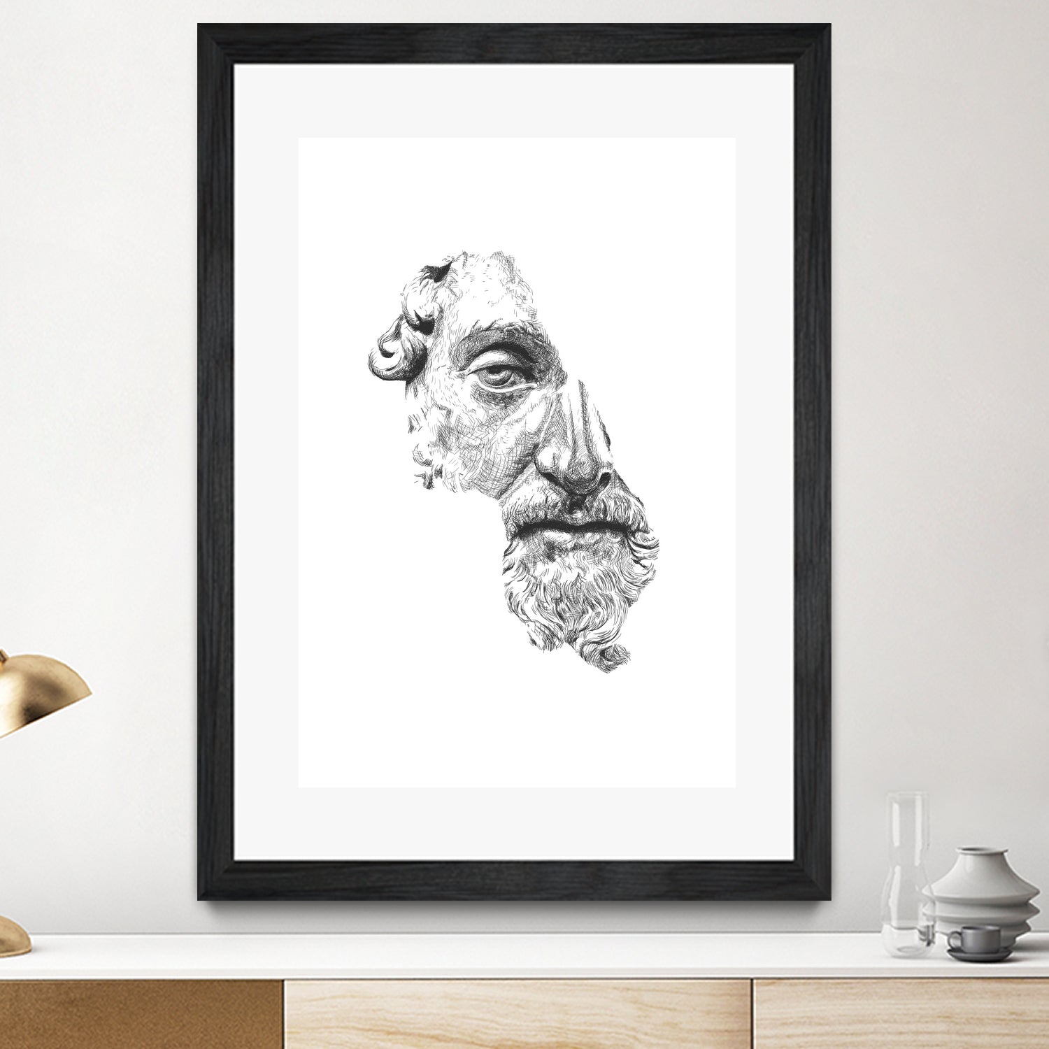 MARCUS AURELIUS ANTONINUS AUGUSTUS / black / white by Daniel Coulmann on GIANT ART - white digital drawing