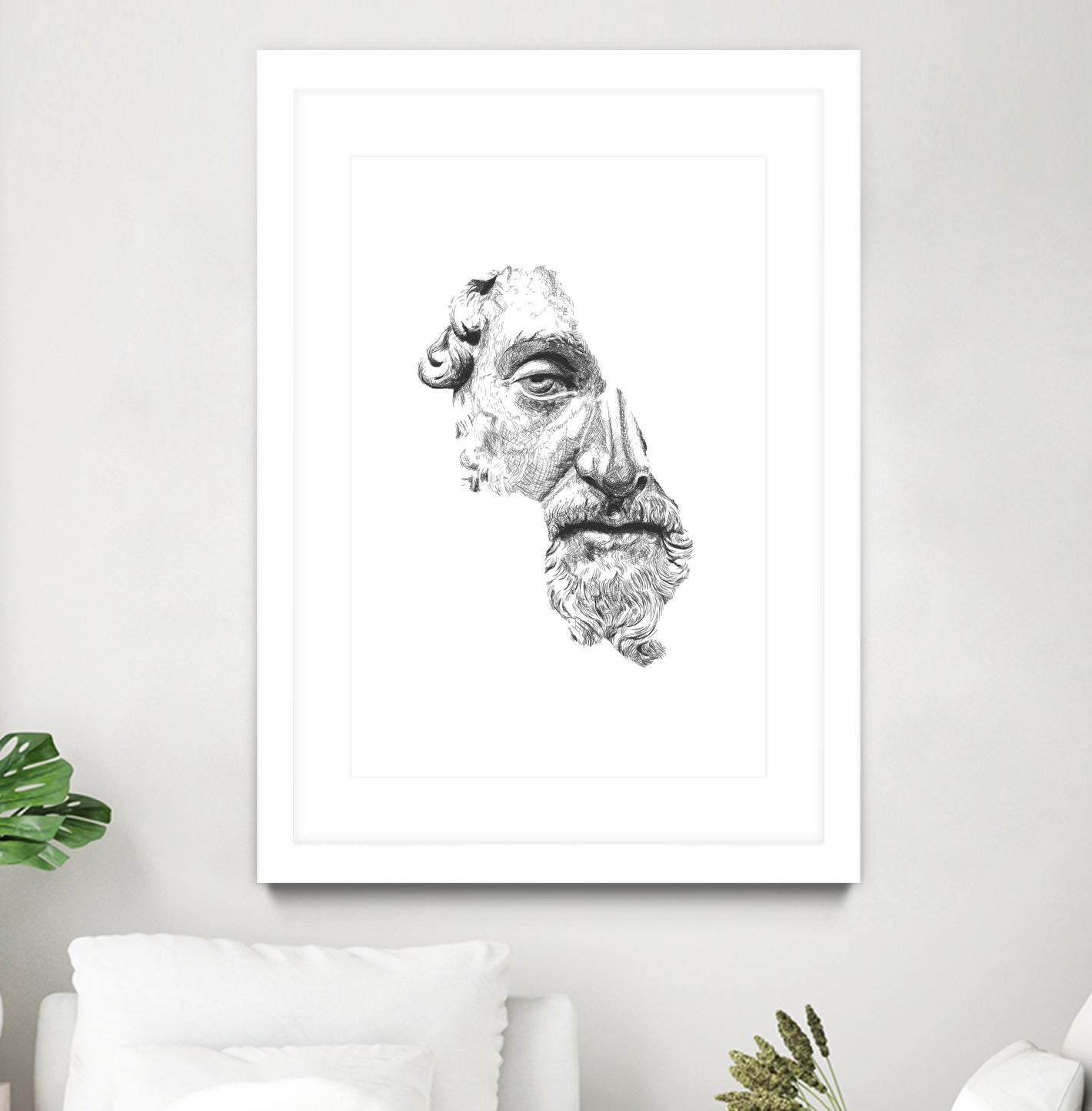 MARCUS AURELIUS ANTONINUS AUGUSTUS / black / white by Daniel Coulmann on GIANT ART - white digital drawing