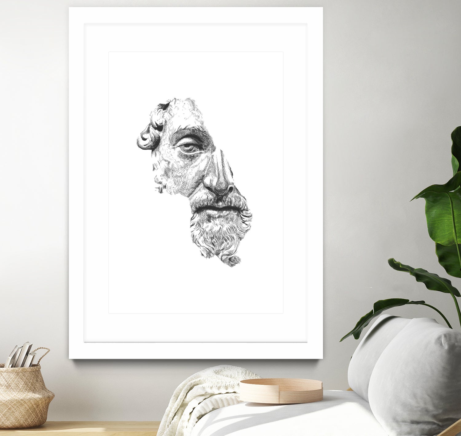 MARCUS AURELIUS ANTONINUS AUGUSTUS / black / white by Daniel Coulmann on GIANT ART - white digital drawing