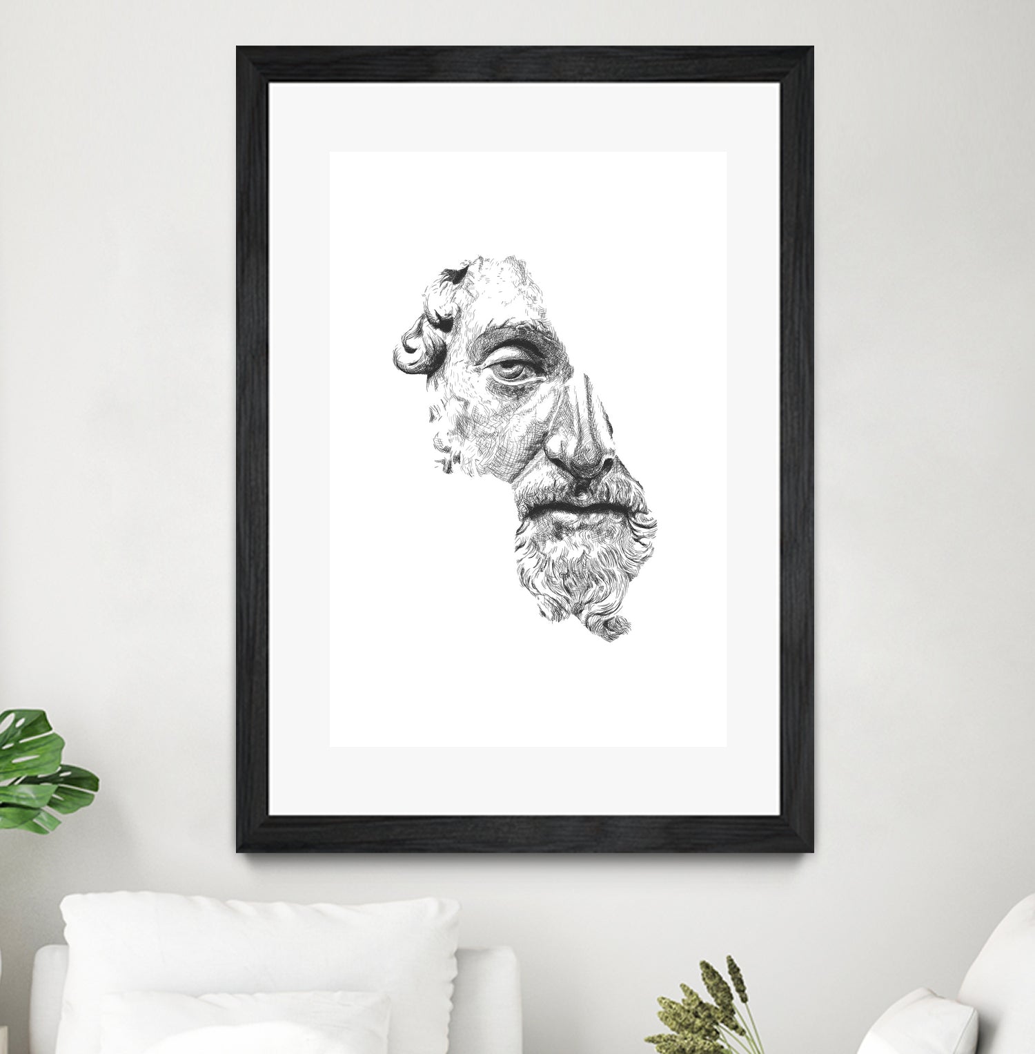 MARCUS AURELIUS ANTONINUS AUGUSTUS / black / white by Daniel Coulmann on GIANT ART - white digital drawing