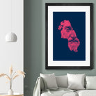 MARCUS AURELIUS ANTONINUS AUGUSTUS / blue / red by Daniel Coulmann on GIANT ART - blue digital drawing