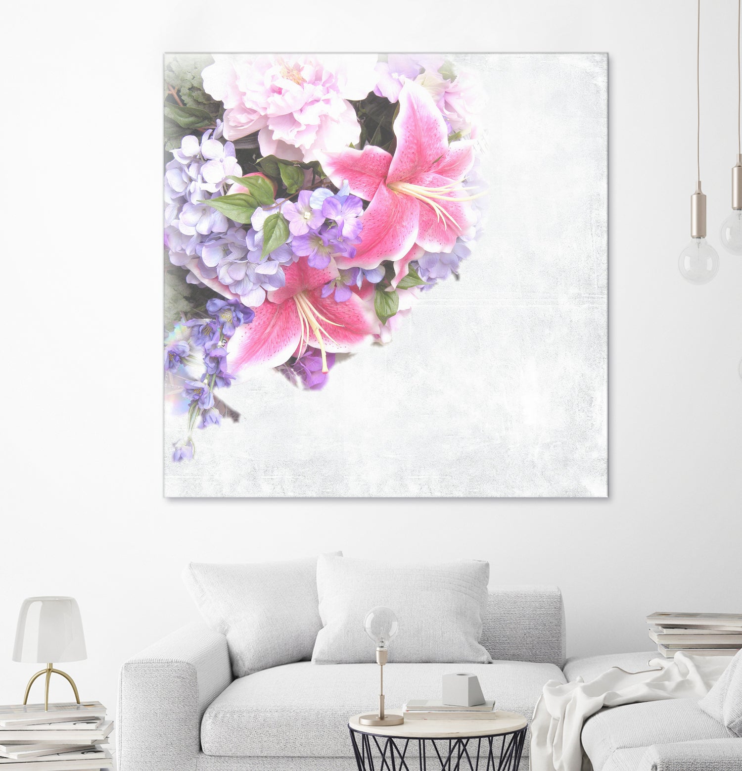 Vintage Flowers Lily by Sven Herkenrath on GIANT ART - pink mixed media