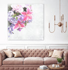 Vintage Flowers Lily by Sven Herkenrath on GIANT ART - pink mixed media