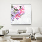 Vintage Flowers Lily by Sven Herkenrath on GIANT ART - pink mixed media