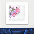 Vintage Flowers Lily by Sven Herkenrath on GIANT ART - pink mixed media