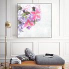 Vintage Flowers Lily by Sven Herkenrath on GIANT ART - pink mixed media