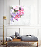 Vintage Flowers Lily by Sven Herkenrath on GIANT ART - pink mixed media