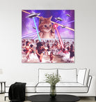 cat invader from space galaxy marsians by Damian Augustyniak on GIANT ART - white photo manipulation