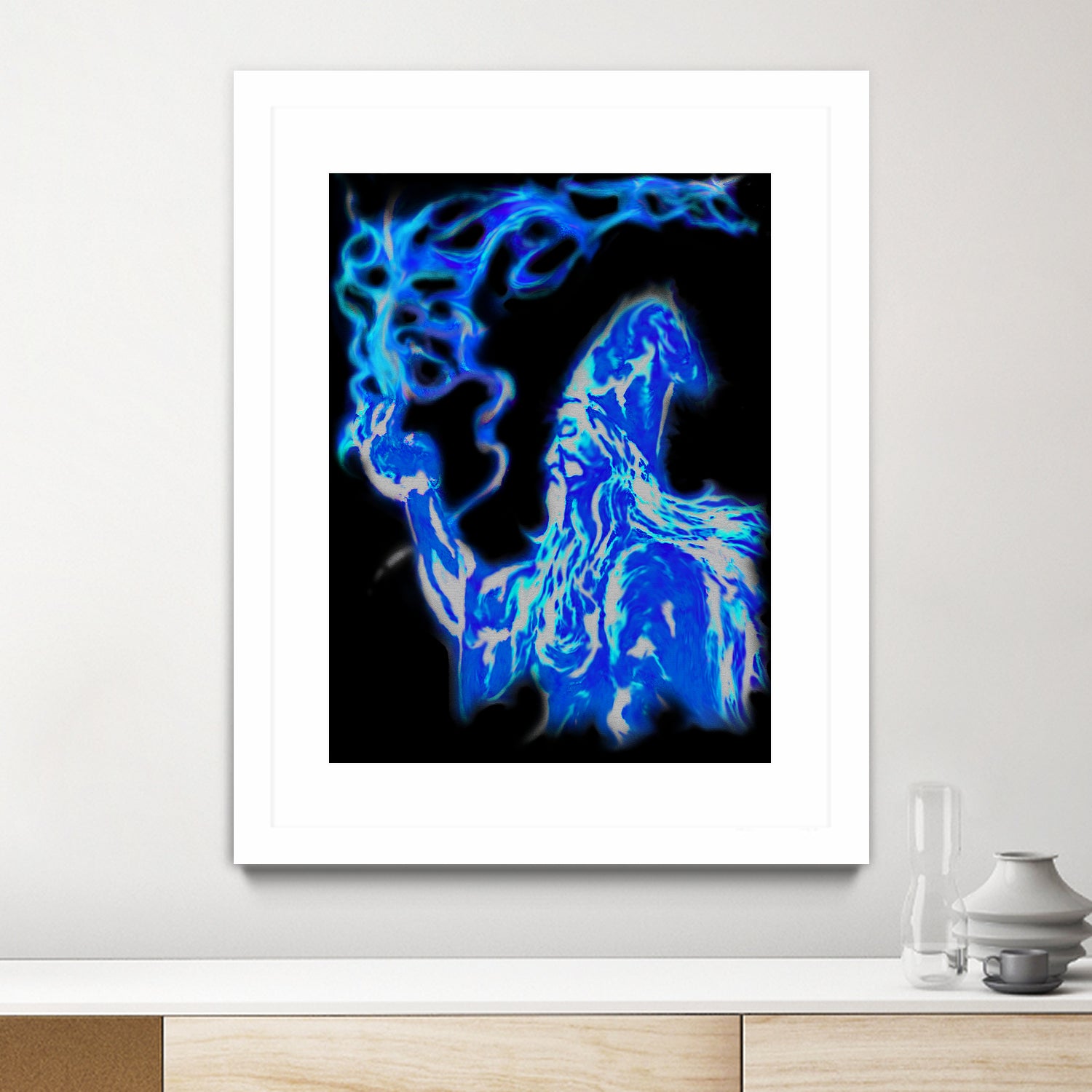 wizard-in-blue by Brian Blasgund on GIANT ART - green digital painting