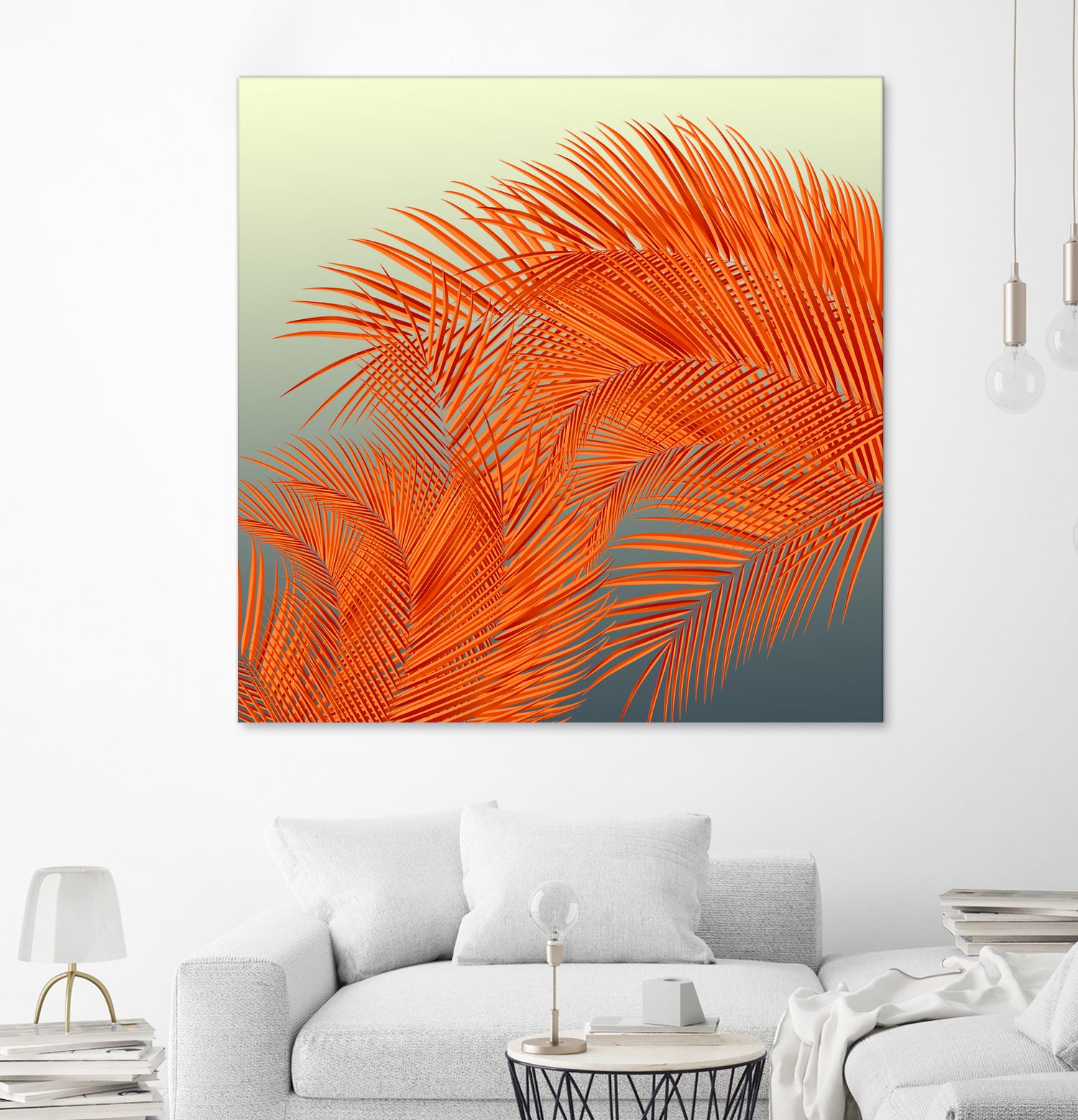 Summer Palm Leaves, Orange by Jiri Svetlik on GIANT ART - orange digital painting