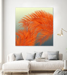 Summer Palm Leaves, Orange by Jiri Svetlik on GIANT ART - orange digital painting