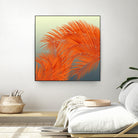 Summer Palm Leaves, Orange by Jiri Svetlik on GIANT ART - orange digital painting