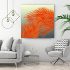 Summer Palm Leaves, Orange by Jiri Svetlik on GIANT ART - orange digital painting