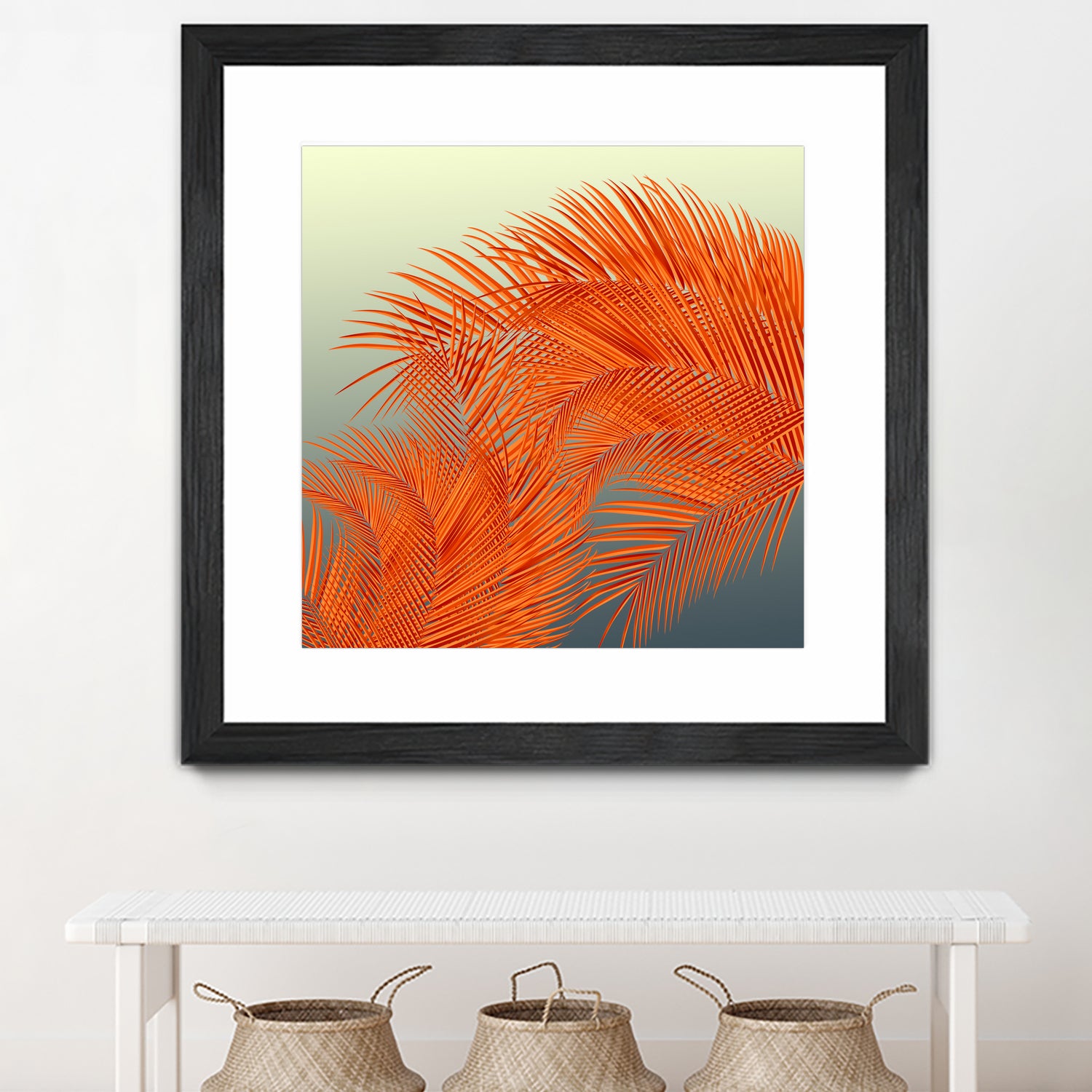 Summer Palm Leaves, Orange by Jiri Svetlik on GIANT ART - orange digital painting