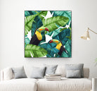 Toucans Tropical Banana Leaves Pattern by Brigitte Carre on GIANT ART - green digital painting