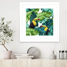 Toucans Tropical Banana Leaves Pattern by Brigitte Carre on GIANT ART - green digital painting