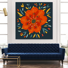 Whimsical Decorative Orange Flower by Boriana Giormova on GIANT ART - orange digital drawing