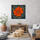 Whimsical Decorative Orange Flower by Boriana Giormova on GIANT ART - orange digital drawing