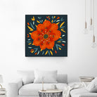 Whimsical Decorative Orange Flower by Boriana Giormova on GIANT ART - orange digital drawing