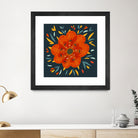 Whimsical Decorative Orange Flower by Boriana Giormova on GIANT ART - orange digital drawing