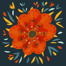 Whimsical Decorative Orange Flower by Boriana Giormova on GIANT ART - orange digital drawing