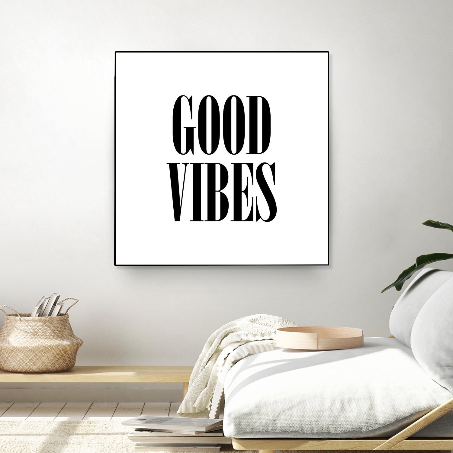 Good Vibes by Neli Dimitrova on GIANT ART - white typography