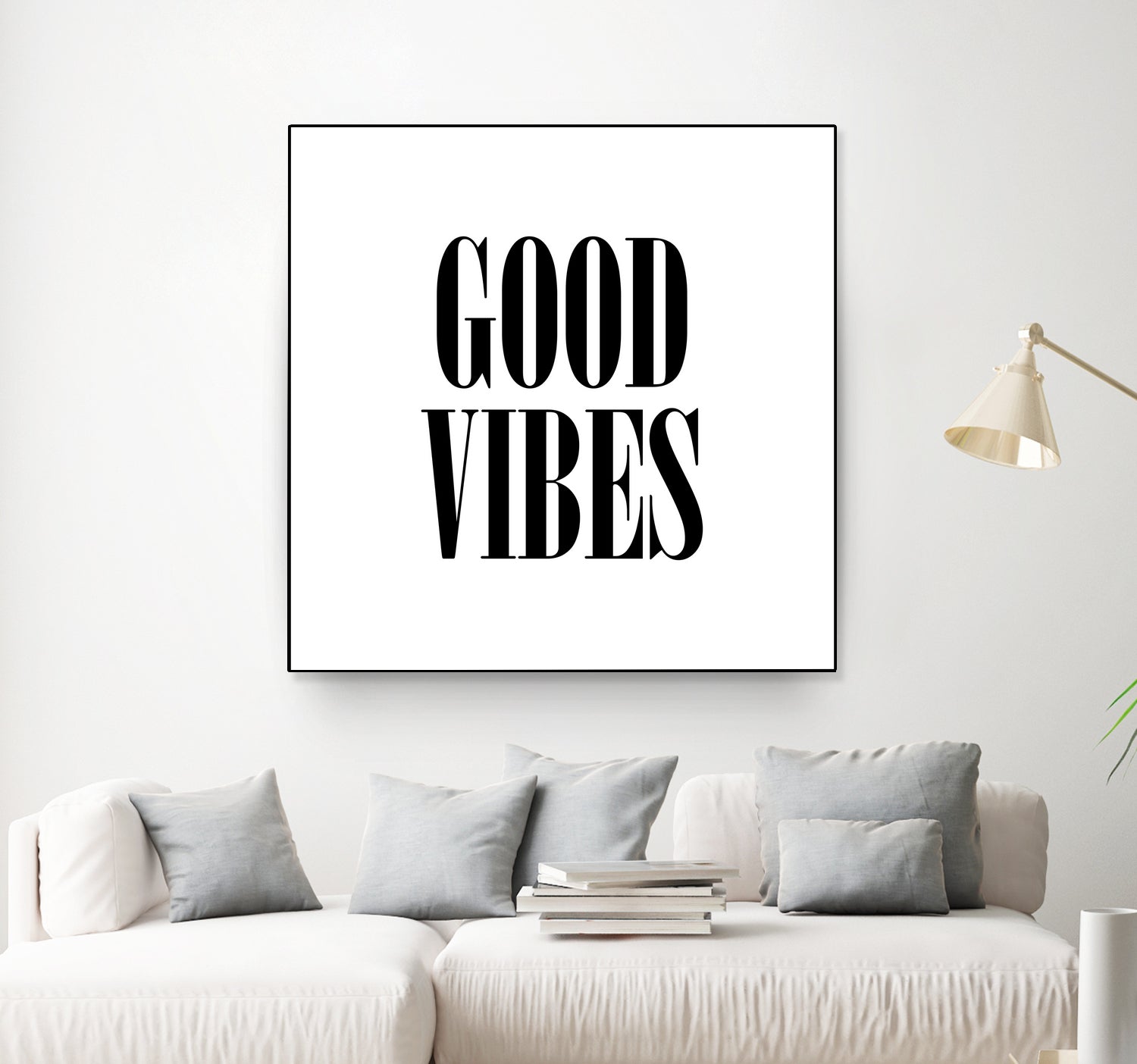 Good Vibes by Neli Dimitrova on GIANT ART - white typography